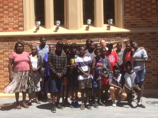 Mowanjum kids outside Wesley Church